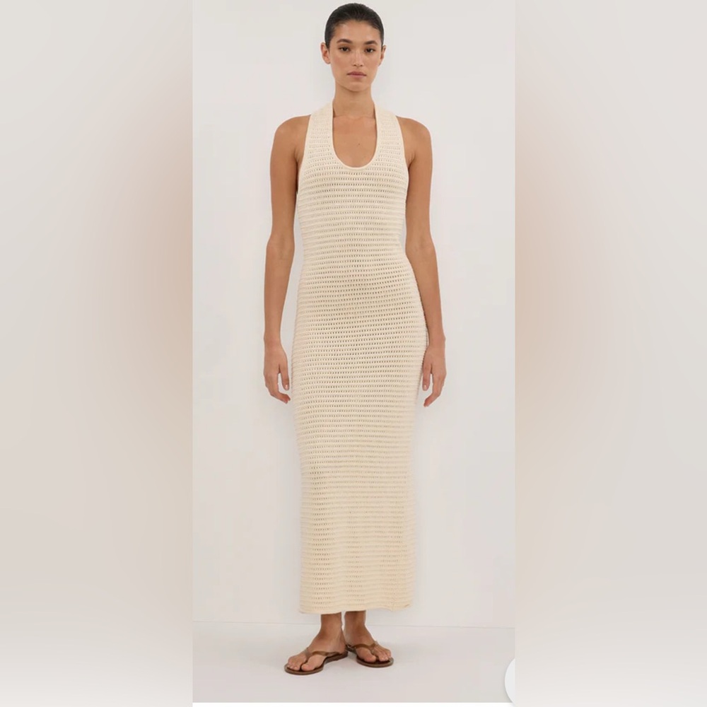 Dissh Gina Cream Crochet Maxi Dress NWT